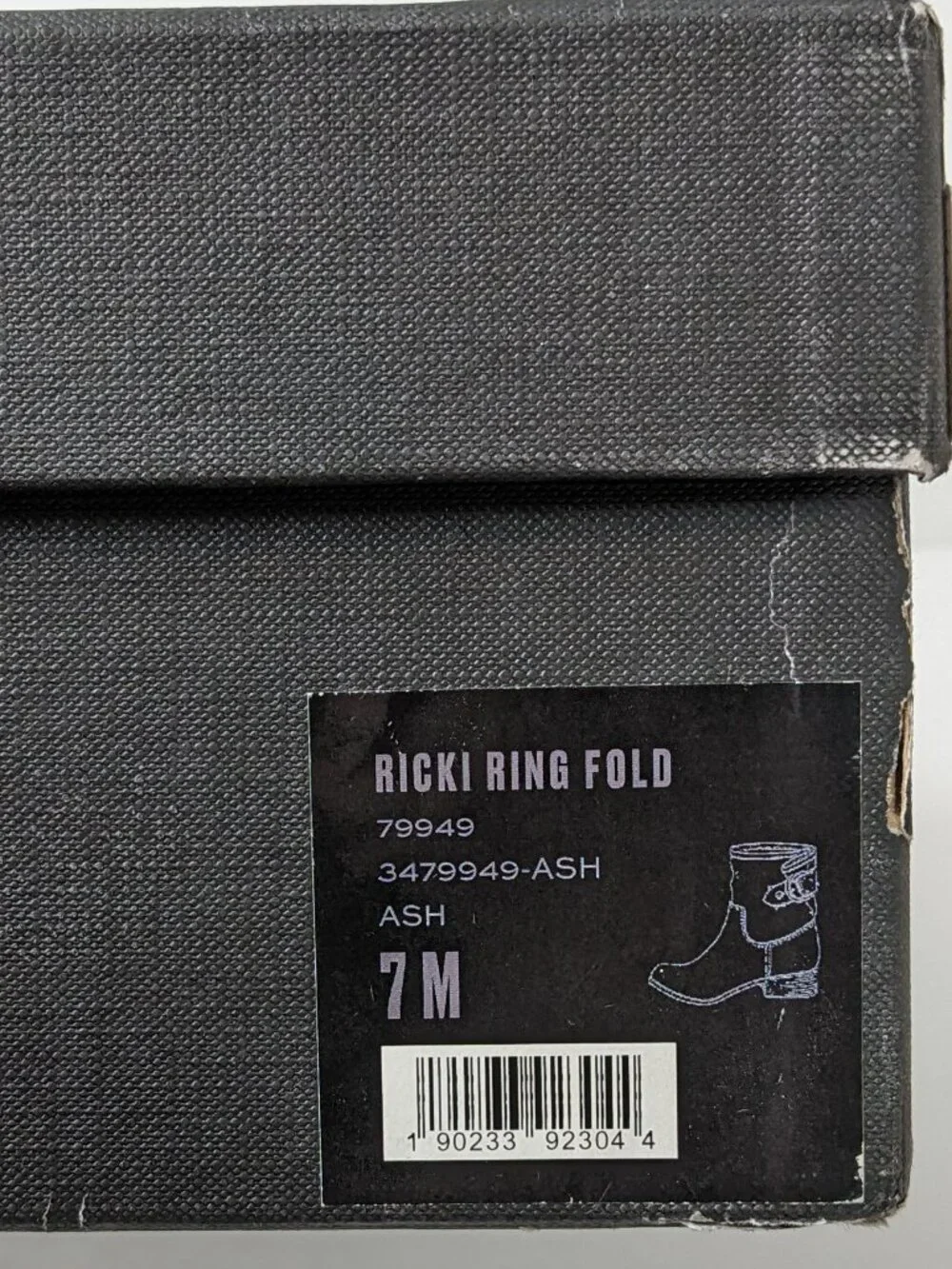 Frye Ricki Ring Fold Ankle Boots Ash Leather Women's 7